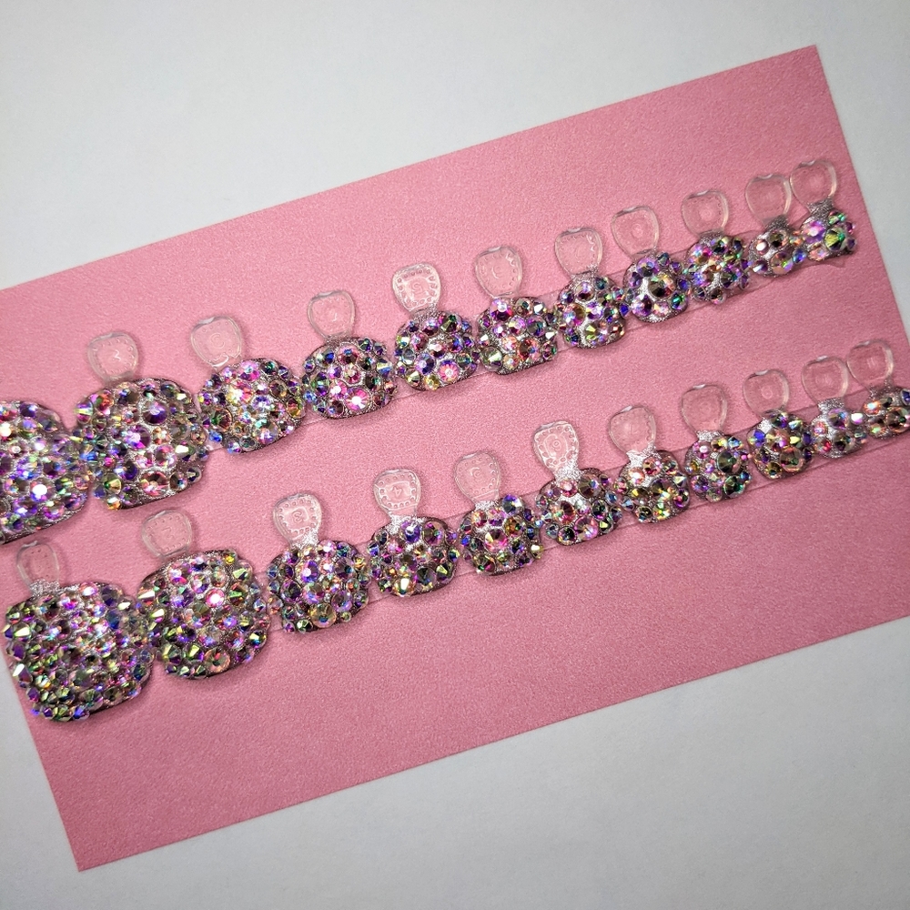 Rhinestone Press-On Toe Nails